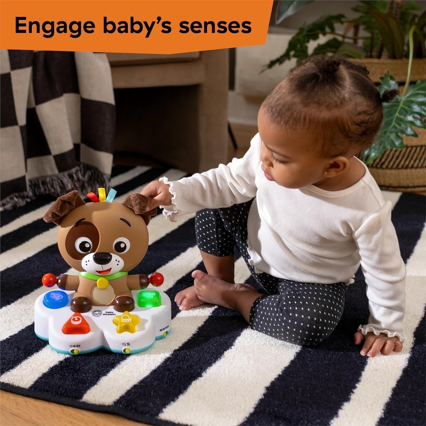 Baby Einstein, Drum & Learn Dean Jouet d'apprentissage musical - Jouet multisensoriel pour bébé, 2 modes de jeu, couleurs, formes et instruments, plus de 50 sons, à partir de 6 mois Jouets pour bébés Naty Shop