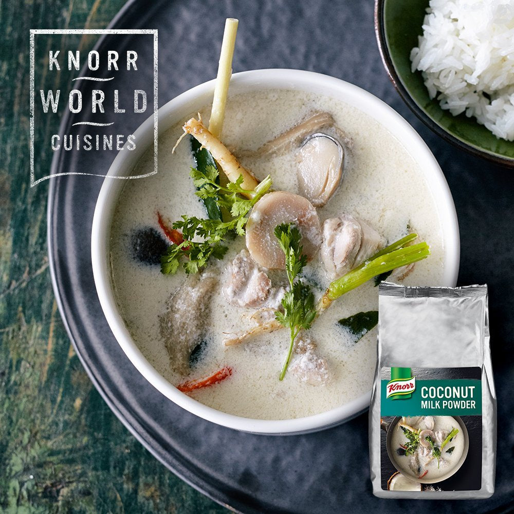 Knorr Kokosmilch Pulver (Lait en poudre aus 20 frischen Kokosnüssen, ergibt 6,6 Liter Kokosmilch) 1er Pack (1 x 1 kg)