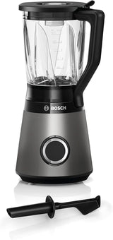 Bosch Batteur sur socle Vitapower Serie 4 MMB6172SN, Version Verbesserte, 10 Jahre Motorgarantie, Edelstahl-Klingen, 1,5L Glasbehälter, Spülmaschinenfeste Teile, 30 000 U/Min, 1200 W, Silver Kitchen Naty Shop