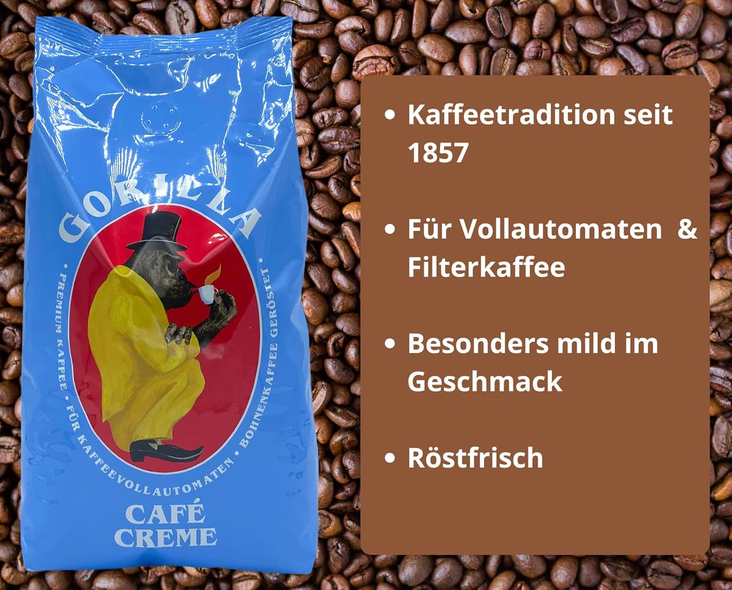 Crème au café Gorille 3x 1000g Joerges + Jassas Pâtisseries | Café Arabica Paquet de 3 1kg