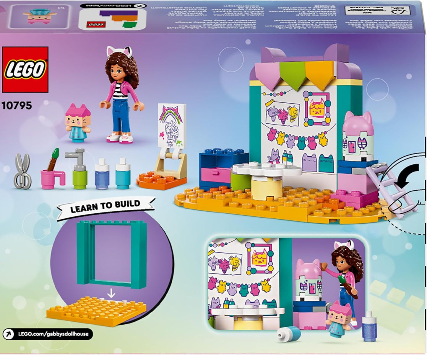 LEGO 4+ Gabby's Dollhouse Craft Fun avec boîte pour bébé, jeu de rôle, ensemble d'art et d'artisanat créatifs pour filles et garçons de 4 ans, modèle de maison de jouet 10795 Ensembles de construction Beuche den LEGO-Store