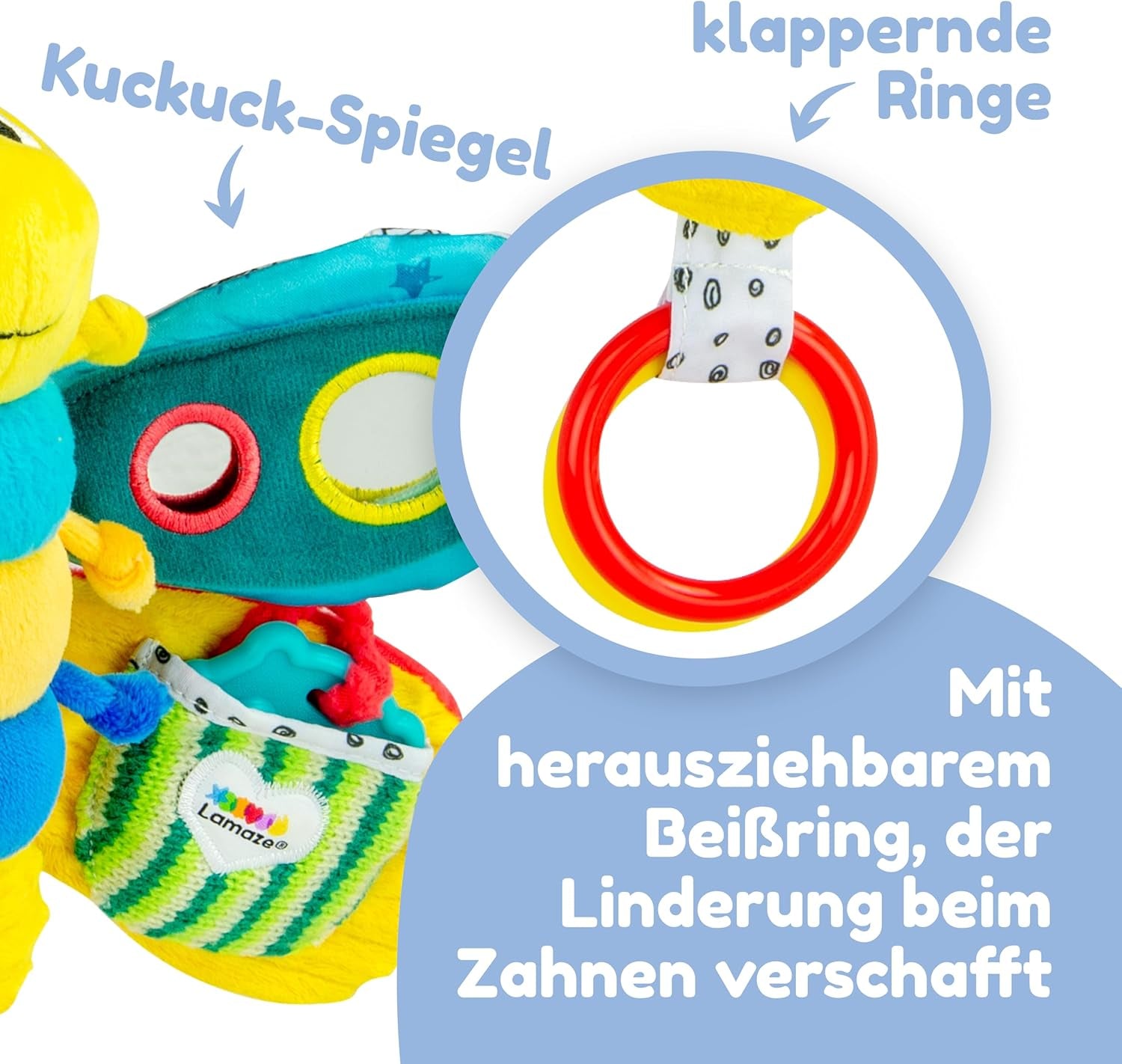 Lamaze Jouet Bébé "Freddie la Luciole" Clip & Go, Jouet de Haute Qualité pour les Tout-Petits, Pendentif Grip pour Renforcer la Relation Parent-Enfant, Dès 0 Mois, Plusieurs Coloris Bebe Toys Naty Shop