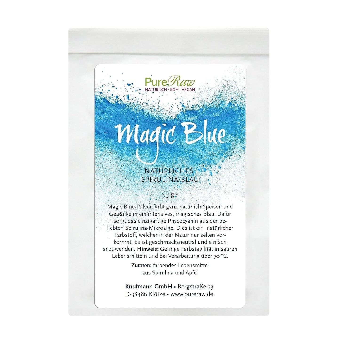 Pretty Pink Natürliche Lebensmittelfarbe Pulver Rosa (Roh Vegan) Pastel Rose Bis Intensiv Rosa-Rot - Essbare Farbe Für Lebensmittel Aus Früchten Und Gemüse - Colorant Alimentaire Naturel | Pureraw 5G Naty Shop 5 G (1Er Pack) Bleu