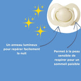 Nuby – Lot de 5 Sucettes et Sucettes Orthodontiques en Silicone Souple | 3 modèles pour le jour et la nuit | 2 modèles qui brillent dans le noir | Sans BPA | Forme semblable à un sein | Pour 18-36 mois