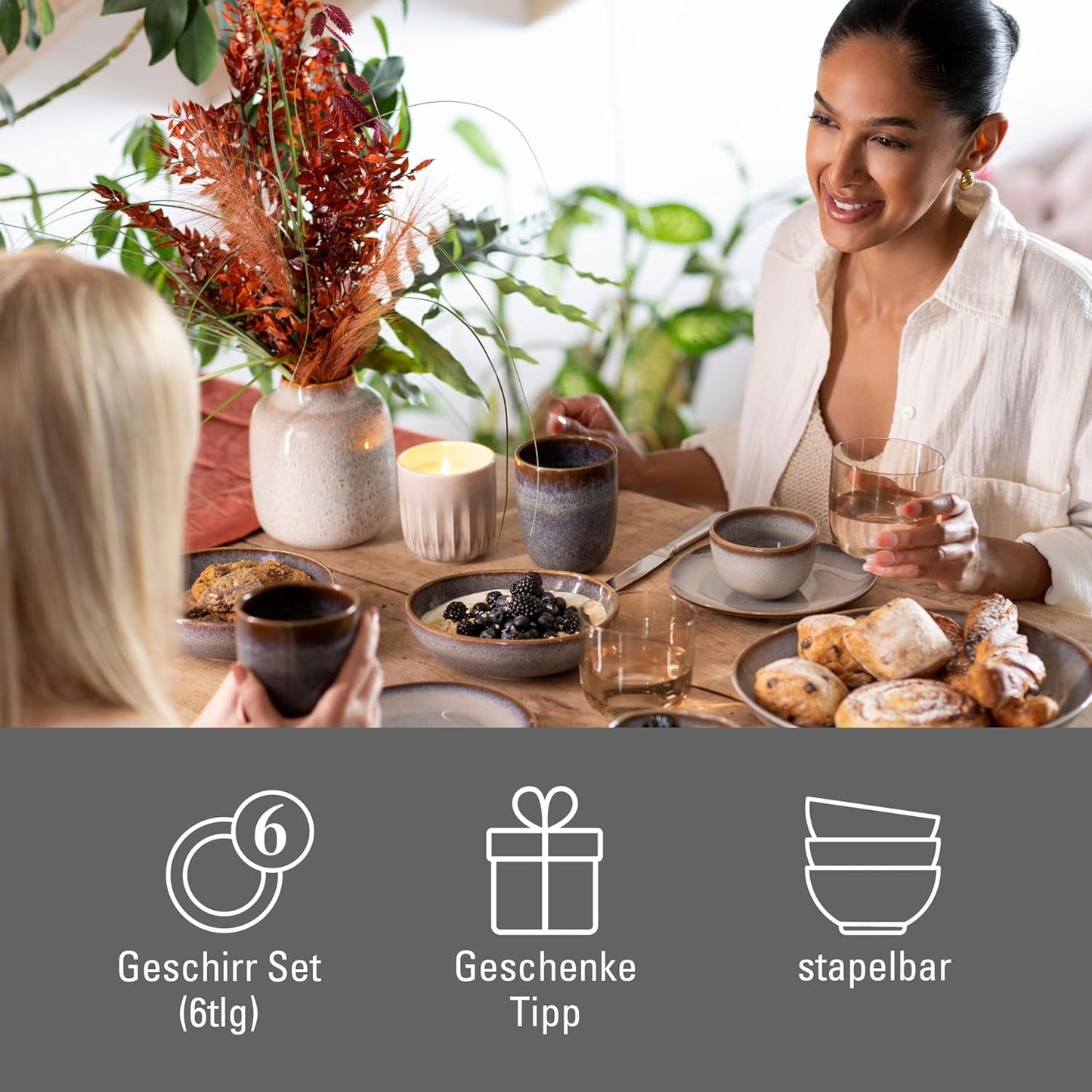 Service de petit-déjeuner Lave beige de Villeroy & Boch, 6 pièces