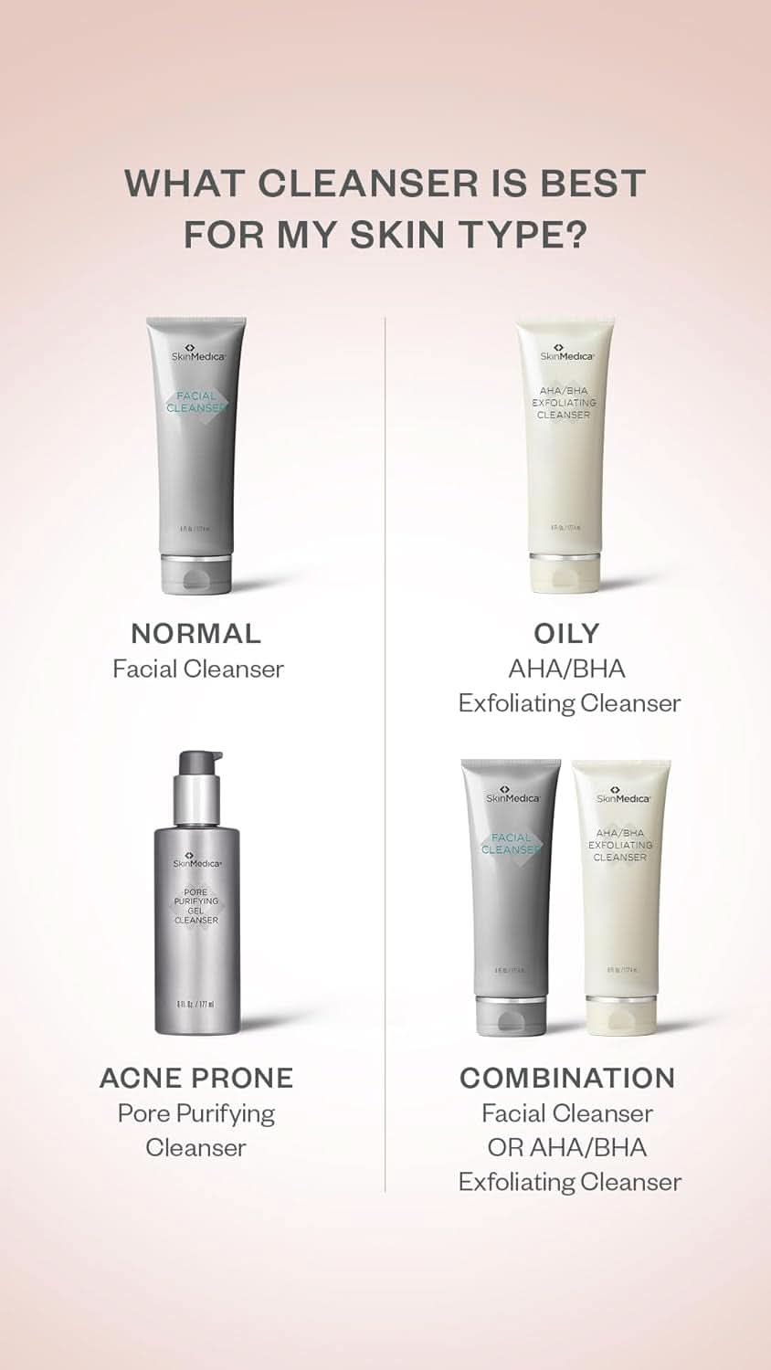 SkinMedica Facial Cleanser - mousse nettoyante pour peaux normales ou sèches et parfaite comme nettoyant Naty Shop