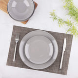 Amazon Basics Service de table en grès, 18 pièces, gris fumé, 6 services
