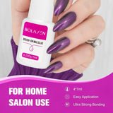 Colle pour pointes d'ongles, colle à ongles extra forte BOLASEN, colle à ongles craquelée 4 pièces, colle à ongles, colle à ongles artificielle extra forte, colle à ongles - 4 * 7 ml