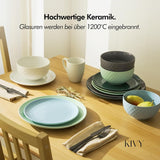 KIVY Ensemble de bols à céréales - 6 x 850 ml - Grands bols à soupe et à porridge - Bol à soupe - Bol - Bols à céréales - Bols à soupe - Ensemble de bols - Bol à céréales en céramique (Blanc crème, Bols)
