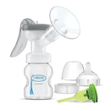 Tire-lait manuel avec protection Softshape 100% silicone (B, bride 25 mm) et options anti-coliques + biberon 150 ml à col large avec tétine à débit lent niveau 1 Accessoires Alimentation et Allaitement Bebe Naty Shop