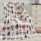 Couverture légère et confortable sur le thème d'Halloween, douce, confortable et moelleuse, parfaite pour se détendre cette saison effrayante, 127 X 152,4 cm, Lits et couettes Skull and Bones Elegant Comfort Halloween Friends 50 X 60