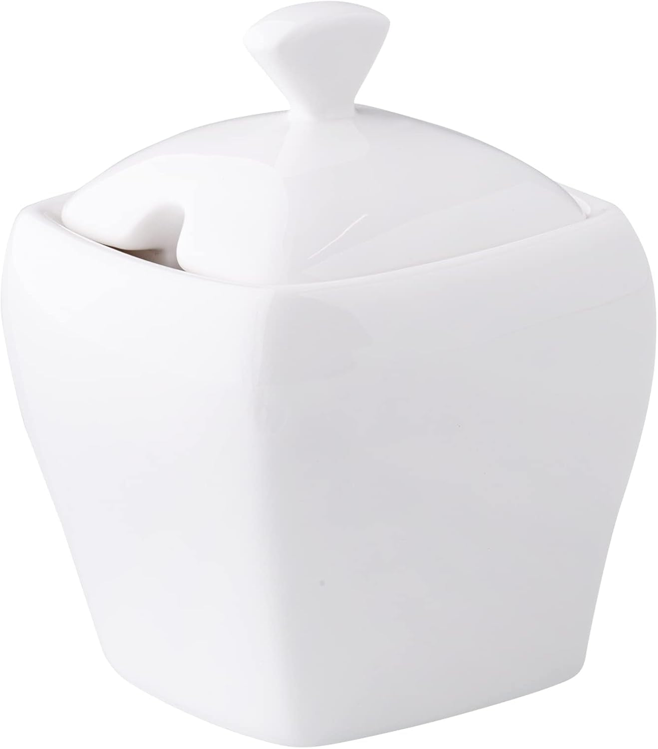 AMBITION Théière avec couvercle 120 ml Plat en porcelaine au design ondulé avec évidement pour cuillère Passe au lave-vaisselle et au micro-ondes