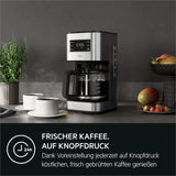 Machine à expresso AEG Deli 5, 1,5 l, minuterie programmable, fonction maintien au chaud, arrêt de sécurité, indicateur de niveau d'eau, dosage optimal, fonction anti-goutte, acier inoxydable, CM5-1-6ST