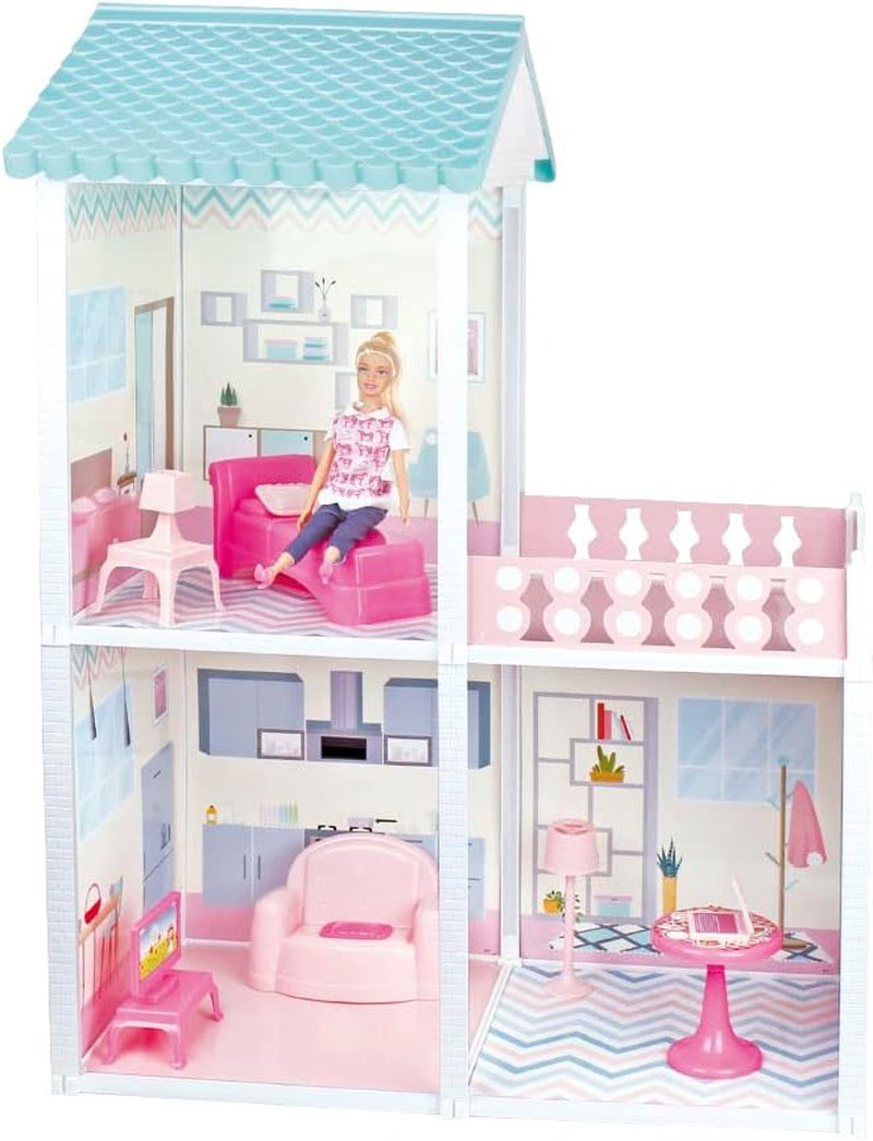 City Life - Villetta avec 3 pièces et accessoires Ensemble de jeu assemblé Taille 61 X 40 X 78 Cm Dollhouses Naty Shop Titre par défaut