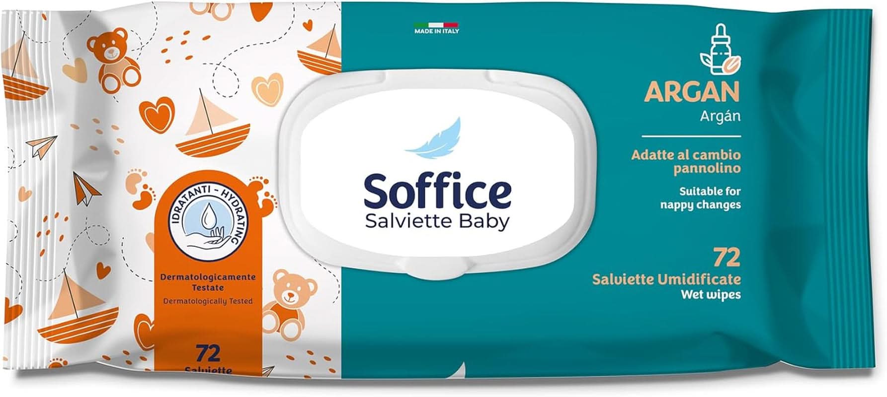 Feuchttücher Für Neugeborene, 72 Stück, Pop-Up Argan – Accessoires et produits pour l'hygiène des bébés, idéal pour le nettoyage du bébé et la maternelle – Lingettes pour bébé de santé et de rééducation – 12 paquets Naty Shop