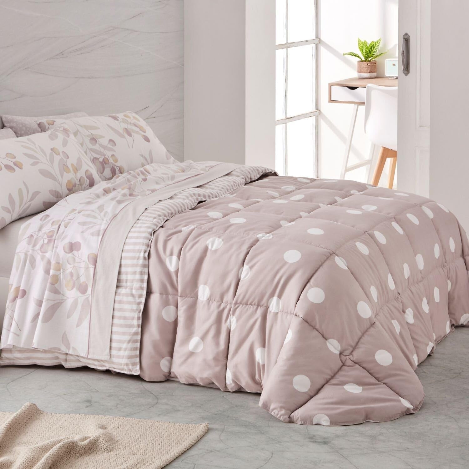 Couette couette, synthétique, vert menthe, Ancho 150 à 160 Cm Couettes et couettes Naty Shop Coloris sable Ancho 105 Cm