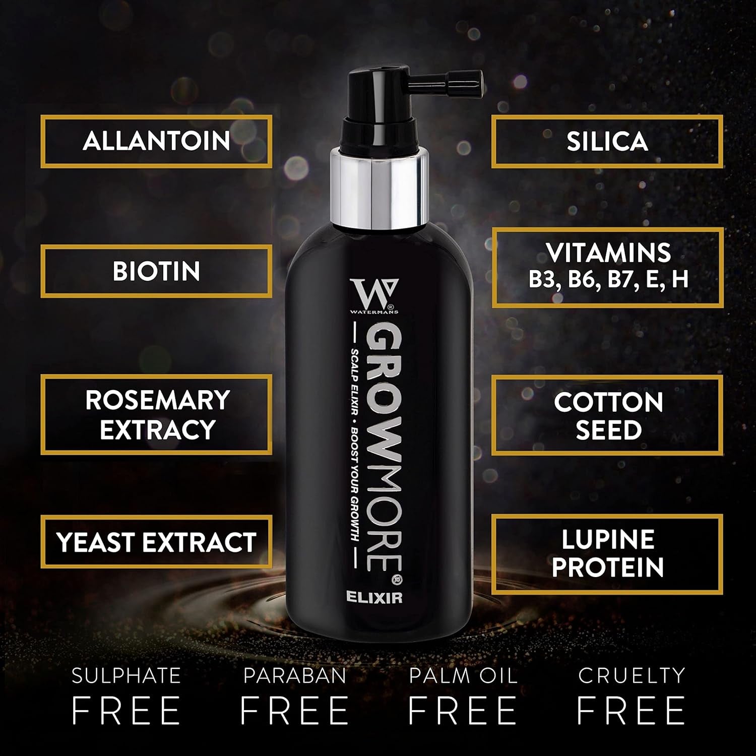 Sérum de croissance capillaire Watermans Grow More Elixir - Renforce les racines des cheveux - Favorise la croissance des cheveux - Pour les femmes et les hommes Soins capillaires Naty Shop