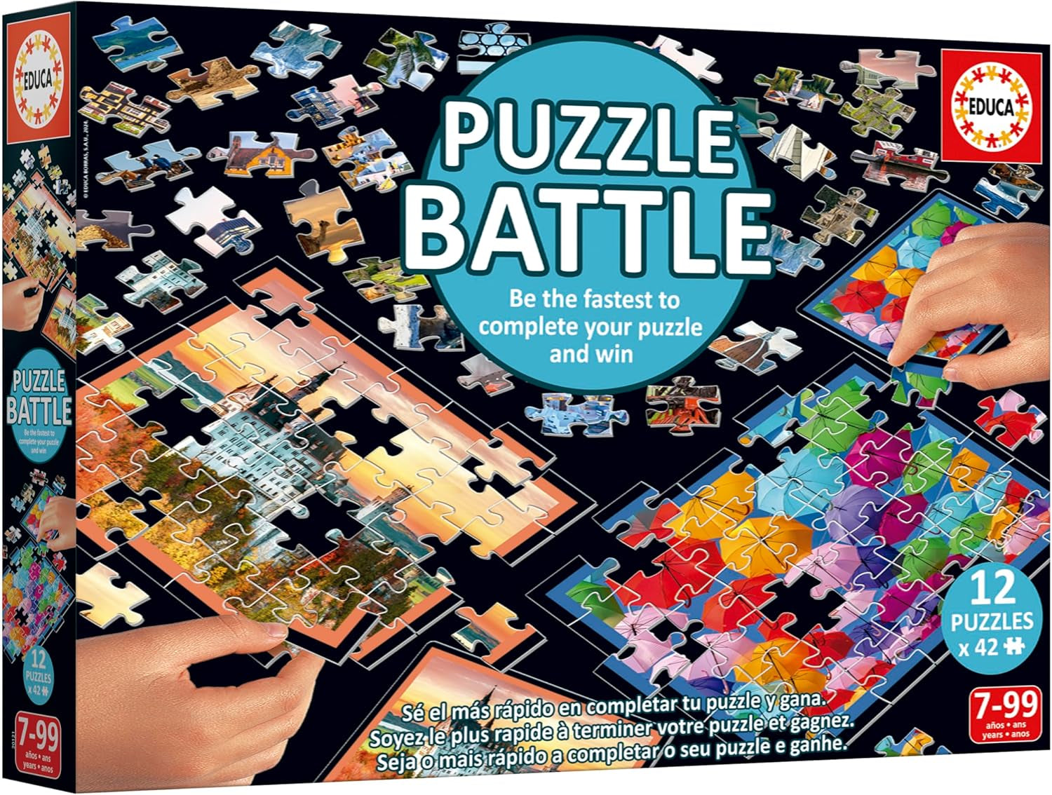 Educa - Paysages de bataille de puzzle. Une authentique bataille de pièces | Soyez le premier à terminer le puzzle pour devenir le gagnant. A partir de 7 ans (20121) Puzzle Naty Shop
