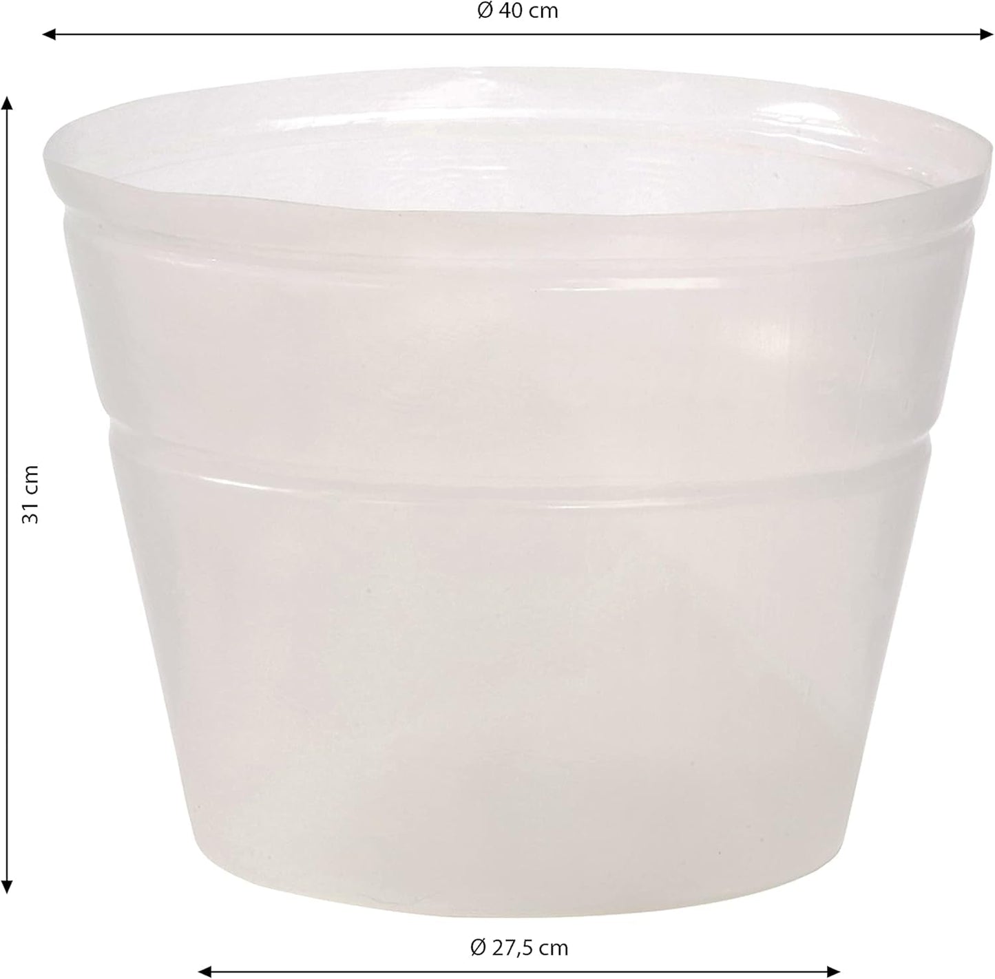 Support pour pot Dehner, flexible, Ø 40 cm, hauteur 31 cm, plastique, transparent