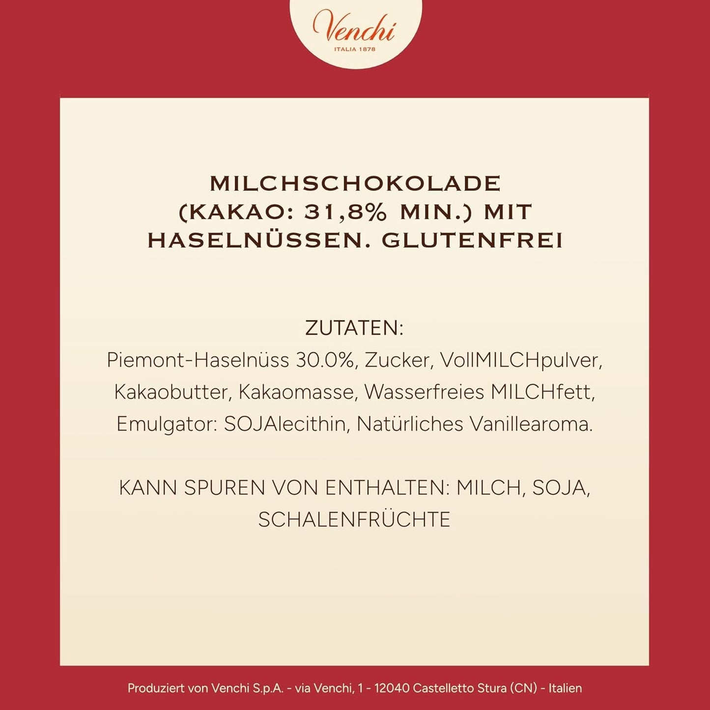 Venchi, Brutto&Buono, Barre de Chocolat au Lait en Forme de Sapin "Noisette de la Forêt du Piémont" Fait Main, 200g, Sans Gluten, Collection de Noël en Édition Limitée, Idée Cadeau