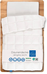 Allnights - Couette confort légère 135X200 100% plumes et duvet neufs, adaptée aux personnes allergiques, lavable jusqu'à 60°C, fabriquée en Allemagne Couettes et couettes Naty Shop 155 X 220 Cm Classe Thermique Légère