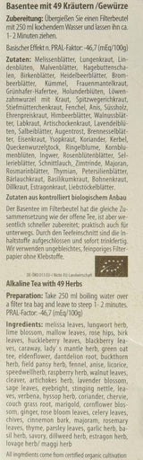 Droste-Laux Thé de base aux 49 herbes, 25 pièces (tisane, sachets filtrants, thé à jeun ou diététique) 120501