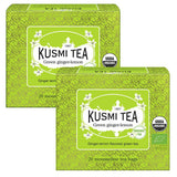 Kusmi Tea - Lot de 2 - Thé vert au jasmin - Mélange de thé vert au jasmin bio - Thé vert 100% bio - Peut être consommé chaud ou froid - 2X20 sachets de thé