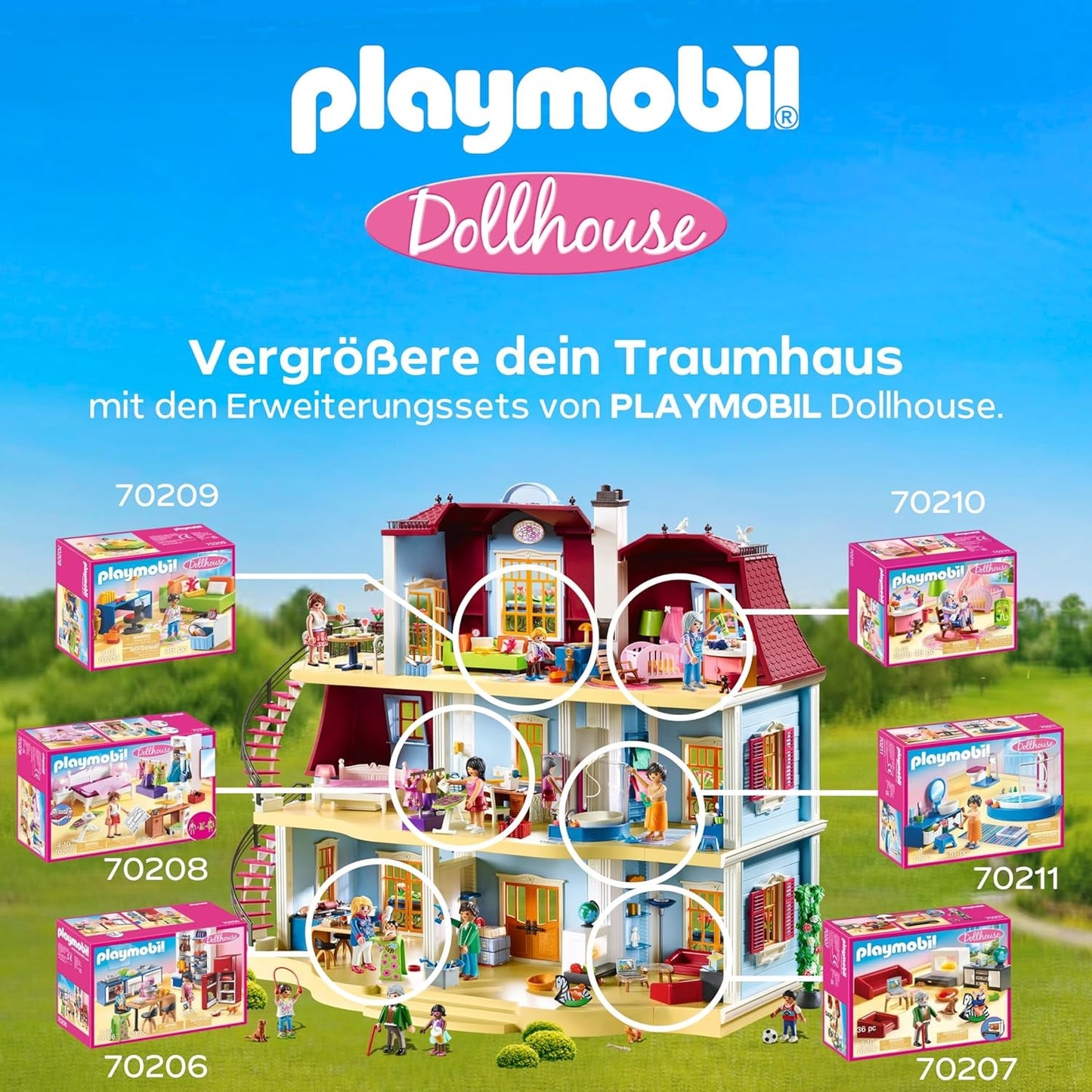 PLAYMOBIL Dollhouse 70209 Chambre de jeunesse avec figurine de fille et accessoires, à partir de 4 ans