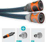 Gardena Liano Xtreme 1/2" 20 m set : Tuyau d'arrosage textile extrêmement robuste avec tuyau intérieur en PVC léger et résistant aux intempéries (18470-20)