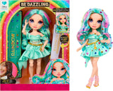 Poupée mannequin Rainbow High Be Dazzling - Celine Turquoise - Bleu-Vert, 28 cm, avec outil de décoration, pierres scintillantes et accessoires de coiffure