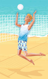 Simba Steffi Love Beach Kevin Doll, Kevin en maillot de bain avec t-shirt et volley-ball, entièrement articulée, 30 cm, à partir de 3 ans