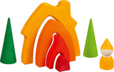 Goki 58427 - Maison naine - Goki Evolution - En bois d'érable de haute qualité - 7 parties - Peintures colorées à l'eau - Fabriqué en Europe Maisons de poupées Naty Shop