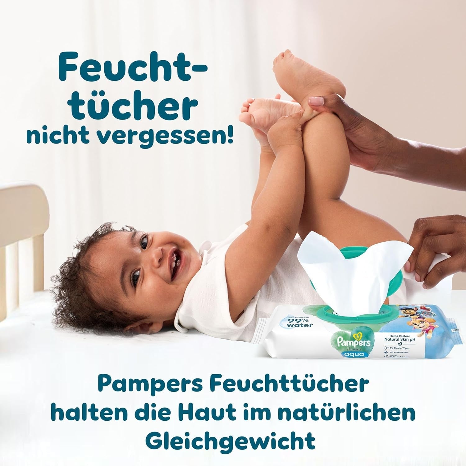 Couches Pampers Baby-Dry Puppy Patrol Edition, taille 4, 222 couches, 9 kg - 14 kg, protection contre les fuites jusqu'à 100 % et confort toute la nuit