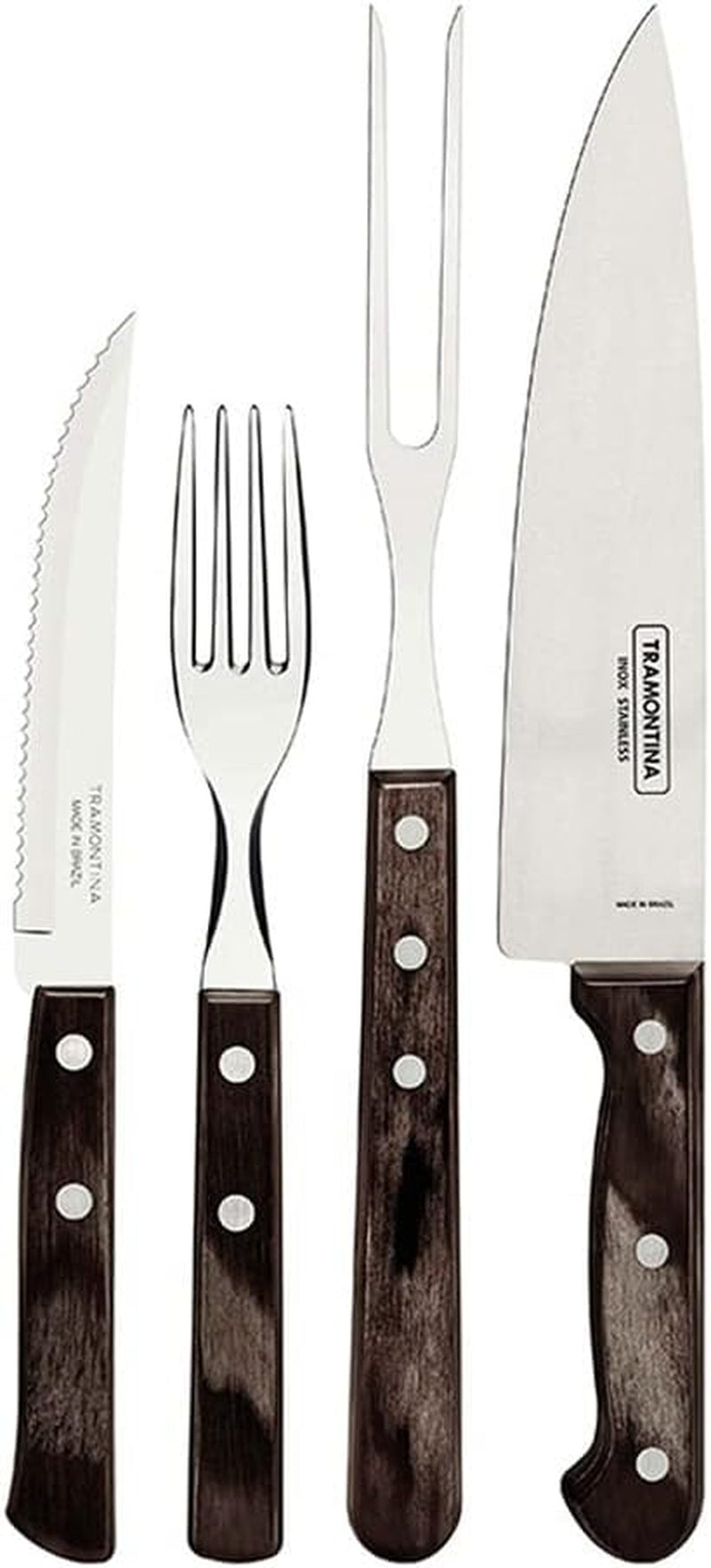 Tramontina 14 pièces ensemble de couverts de gril en acier inoxydable couverts à steak ensemble de gril cuisine Naty Shop