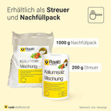 Raab Vitalfood Mélange de sel de potassium, mélange de sel minéral avec 66,7 % de chlorure de sodium (eau de Cologne) et 33 % de chlorure de potassium, le potassium est destiné à l'alimentation en eau normale d'un liquide à base de sel (dose de 1 x 200 g)