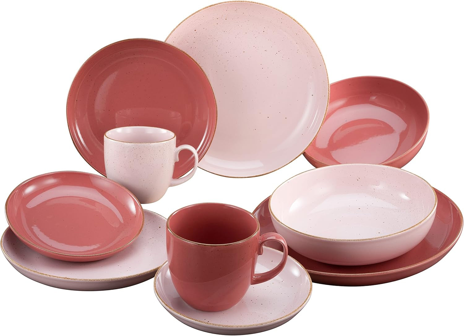 CreaTable, 23581, Série GIARDINO - TWO, Ensemble de cuisson 10 pièces pour 2 personnes, Service combiné en porcelaine, Machine à laver et lave-vaisselle à micro-ondes, Fabriqué en Europe