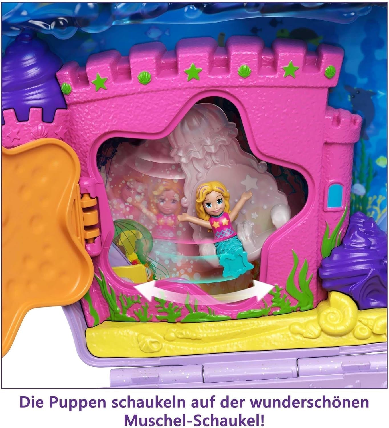 Polly Pocket Coffin Wrap Around Shell Bag Sous-marin 2 poupées 1 sous-marin Polly Pocket Sirène Jouet 4 Ans Jouet GNH11 Naty Shop Dolls
