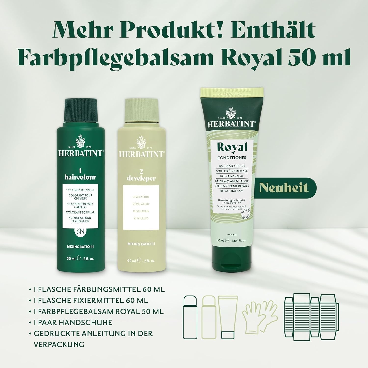 Gel de teinture capillaire permanente 6N blond foncé - 170 ml I Sans ammoniaque, couverture à 100% des cheveux gris I Testé sur peaux sensibles, aux 8 extraits de plantes Teinture capillaire Naty Shop