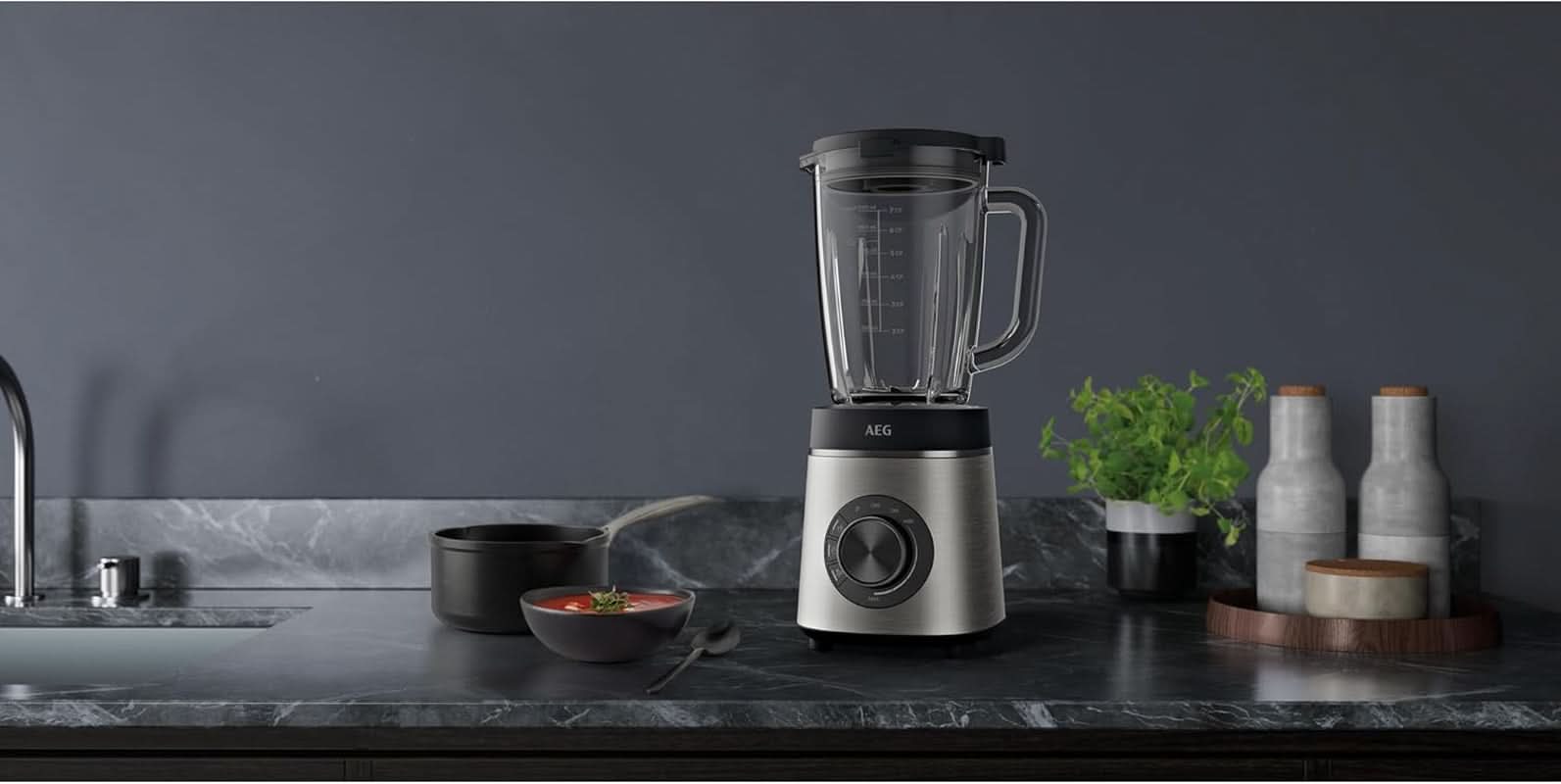AEG TB6-1-6S MIXEUR SUR SOCLE / Contrôle de vitesse 3 Programmes Smoothie ICE Fonction Cuisine Naty Shop