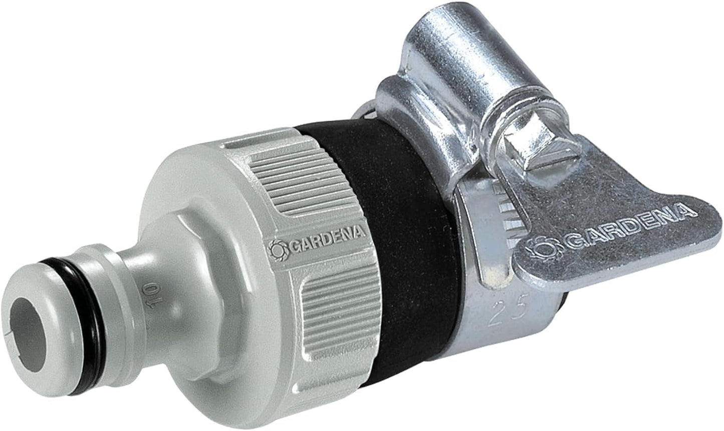 Voleur d'eau Gardena : Adaptateur de robinet universel pour connecter votre tuyau d'arrosage Gardena à un diamètre extérieur de 14 à 17 mm. robinet sans filetage, résistant à la corrosion (2908-20)