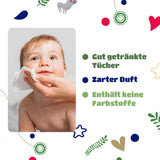 Lingettes humides Kindii Natural Balance pour bébés – (1 x 60 pcs.) Lingettes humides pour bébés et enfants – Protectrices, Aloe Vera, Parfum délicat – 60 pcs.