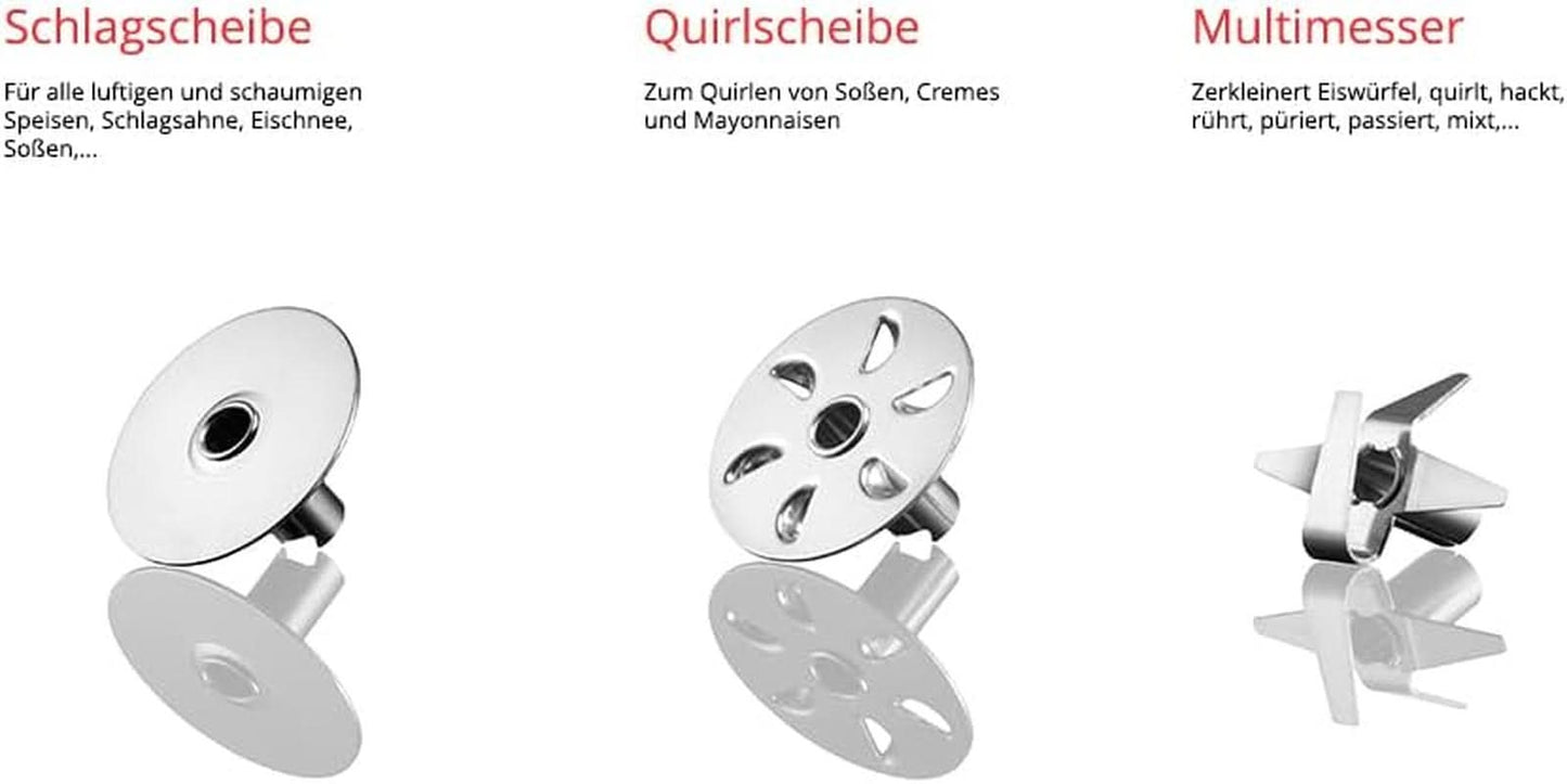ESGE Zauberstab P 200 Profi, Stabmixer Weiß Inkl. Zubehör, Bis Zu 17 000 U/Min, 90860, Weiß/Grau Cuisine Naty Shop