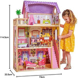KidKraft Kayla Maison de poupée en bois avec meubles et accessoires, ensemble de jeu à 3 niveaux pour poupée de 30 cm, jouet pour 3 ans et plus, 65092 - Exclusivement sur Amazon