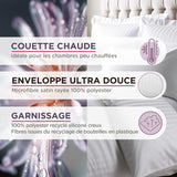 Chaud, Satin, Rayé, 400 G/M², 240 X 220 Cm, Microfibre, Blanc, 240 X 220 Cm Couettes et couettes Naty Shop