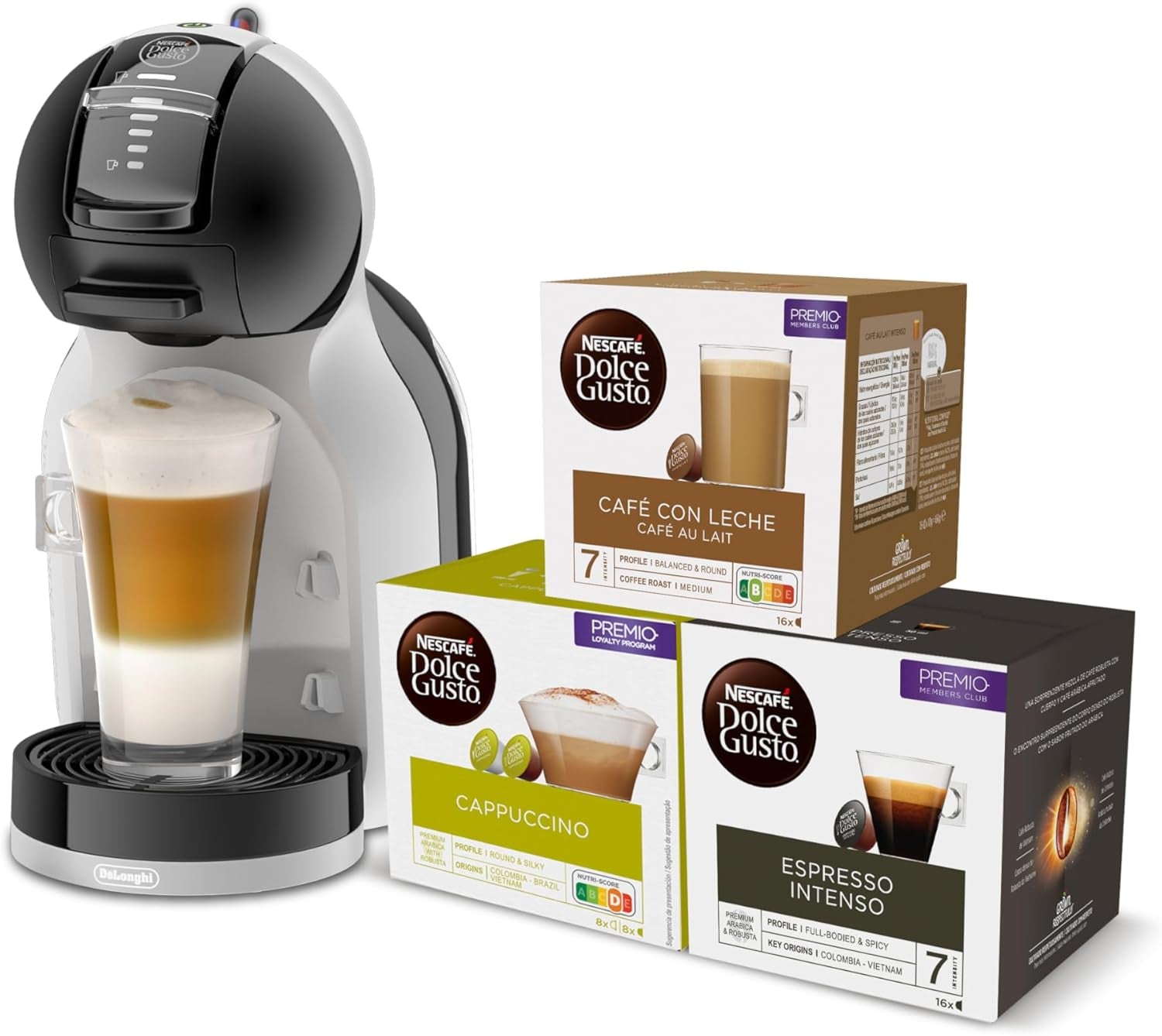De'Longhi Mini Me EDG155.BG ​​​​EDG155.BG ​​​​Machine à expresso pour capsules expresso, 0,8 l, Noir, Gris