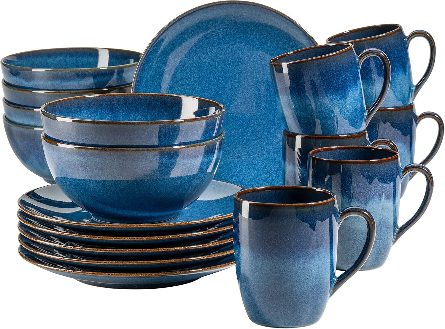 MÄSER service petit-déjeuner, céramique OSSIA, bleu royal, bleu