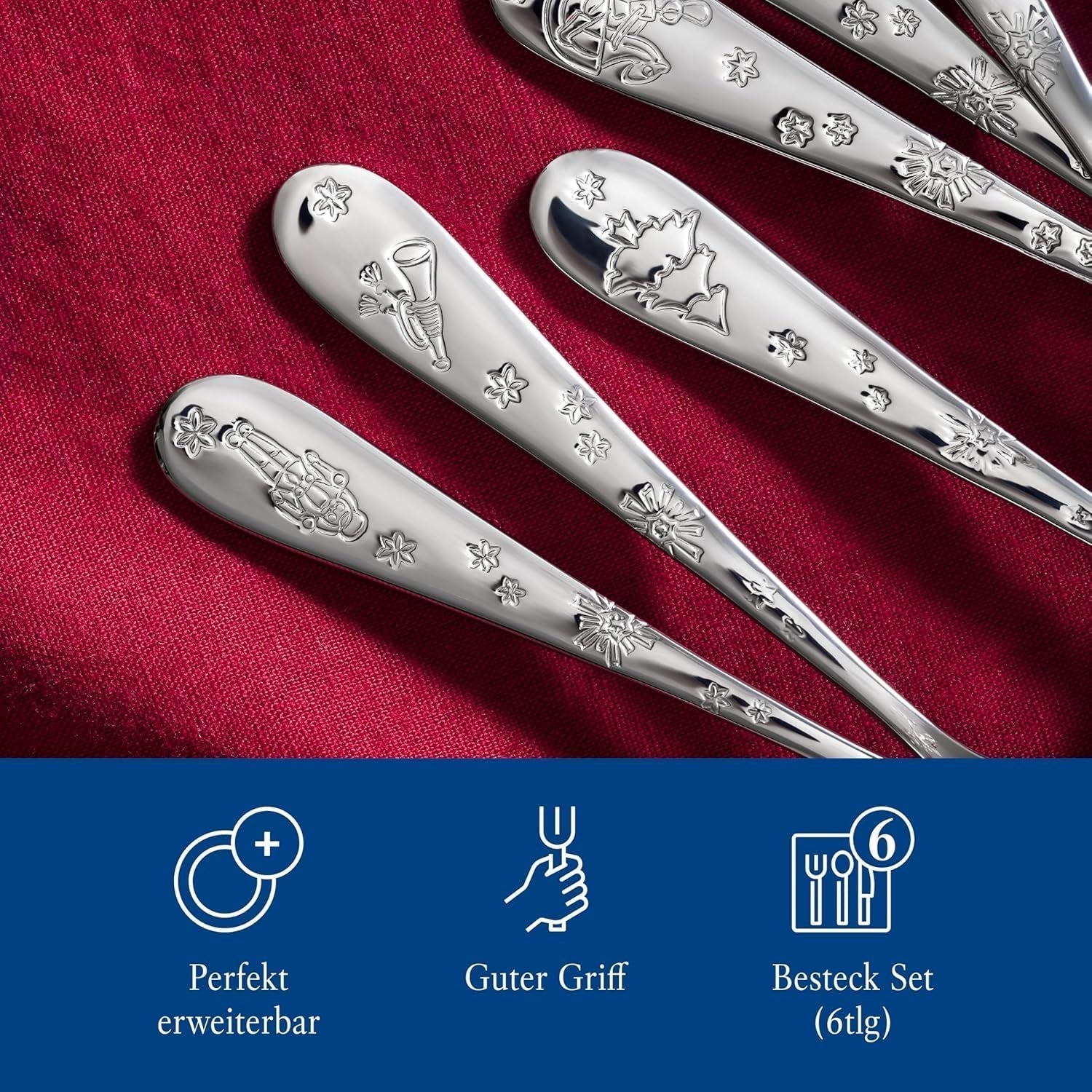 Villeroy & Boch - Set de cuillères à café Toy'S Delight 6 pièces Argent Platine, passe au lave-vaisselle Kitchen Naty Shop