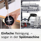Bosch Batteur sur socle Vitapower Serie 4 MMB6177S, Edelstahl-Klingen Fabriqué en Allemagne, 1,5 L Thermosafe Glasbehälter, 0,6 L To-Go-Flasche, Stopfer, Universalzerkleinerer, 30 000 U/Min, 1200 W, Silver Kitchen Naty Shop
