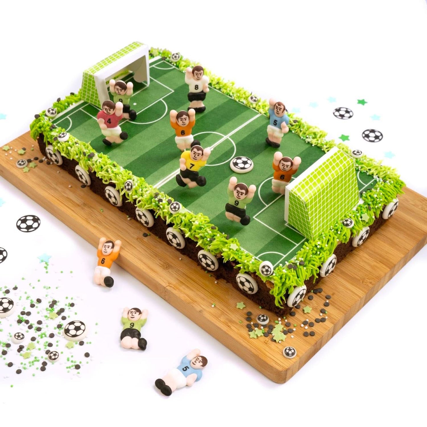 Günthart Backdecor 12 Joueurs de football et ballons de football en sucre, 21 grammes Naty Shop