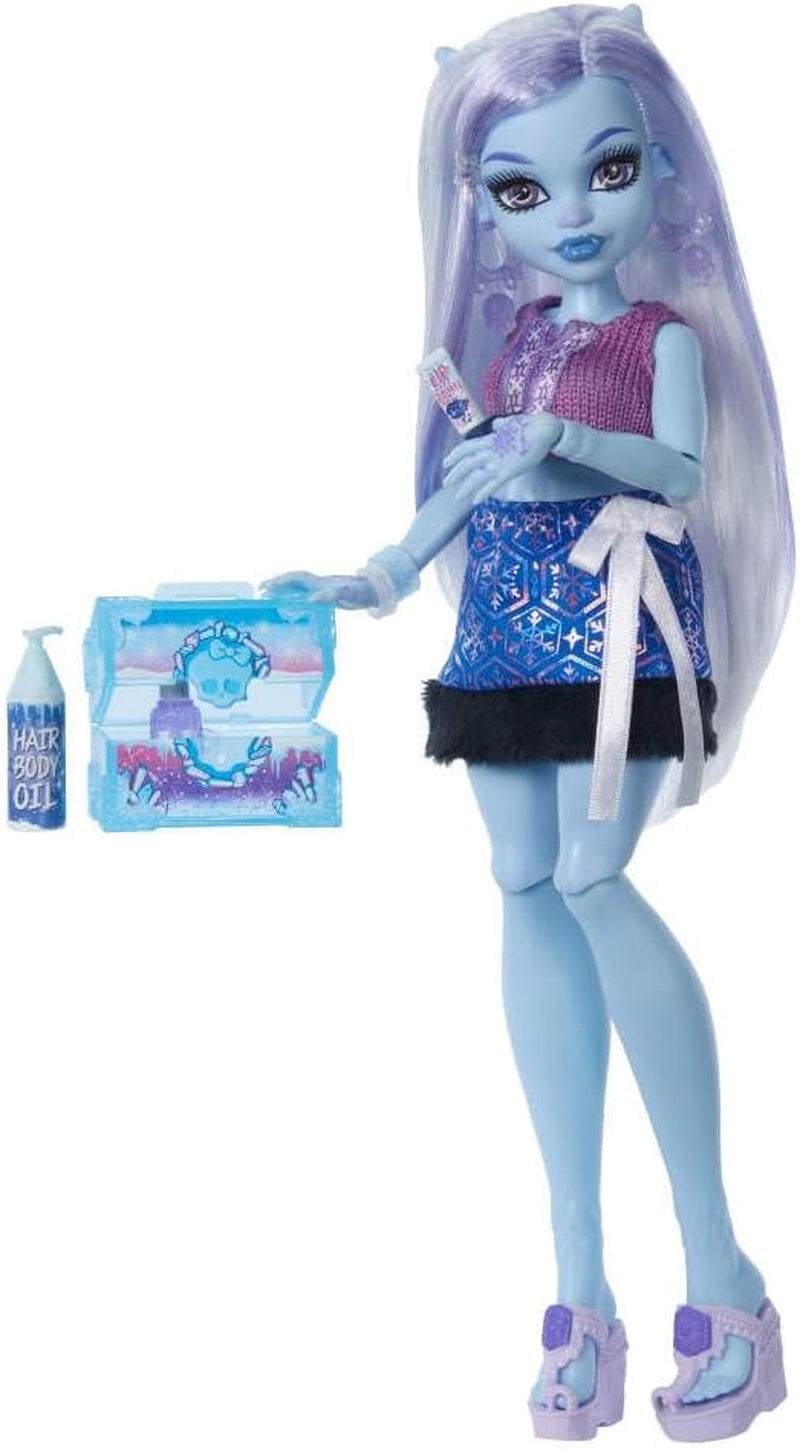 Monster High Self-Scare Secrets Abbey Bominable - Ensemble poupée et accessoires avec 13 surprises réalistes comme le henné, les dessins et le crochet JHK44